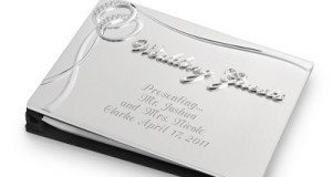 Double Rings Personalized Engraved Wedding Guest Book