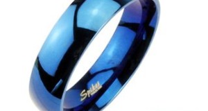 6mm 316L Stainless Steel Mirror Polished Blue IP Dome Wedding Band Ring Sz 5-13; Comes With Free Gift Box