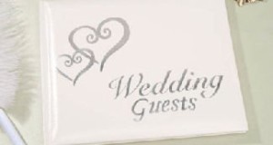 Linked Hearts Wedding Guest Book Silver