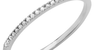 0.10 Carat (ctw) 10k White Gold Round Diamond Ladies Dainty Anniversary Wedding Band Stackable Ring 1/10 CT