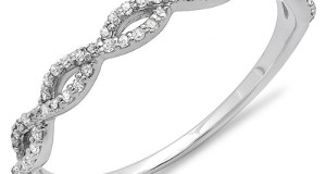 0.20 Carat (ctw) Round Diamond Ladies Swirl Anniversary Wedding Band Stackable Ring 1/5 CT