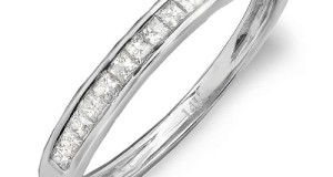 0.33 Carat (ctw) 14k White Gold Princess Diamond Ladies Anniversary Wedding Matching Band Stackable Ring 1/3 CT