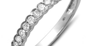 0.33 Carat (ctw) 14K White Gold Round Diamond Anniversary Ring Stackable Wedding Matching Guard Band 1/3 CT