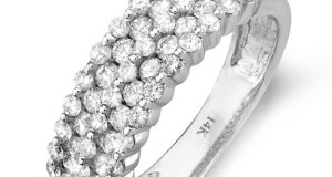 1.00 Carat (ctw) 14k White Gold Round Diamond Ladies Anniversary Wedding Band Ring 1 CT