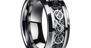 D&J Jewelry Stainless Steel Celtic Dragon Men’s Wedding Band Engaement Ring Size 8 to 13 STR15