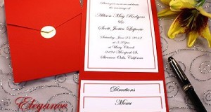All-in-One Pocket Invitation Kit – Red Elegance – Pack of 20