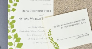 Botanical Green Leaf Wedding Invitations Kit – pack of 50