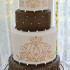 Brown White And Gold Wedding Cake