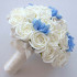 Ivory Rose and Blue Agapanthus Bridal Wedding Bouquet