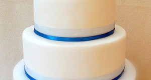 Simple 4 Tier Blue and White Wedding Cake
