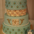 Teal and Ivory Wedding Cake